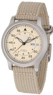 Seiko SNK803 "Seiko 5" Automatic with Beige Canvas Strap