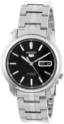 Seiko SNKK71 "Seiko 5" Stainless Steel and Black Dial Automatic