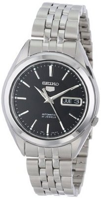 Seiko SNKL23 Seiko 5 Automatic Black Dial Stainless-Steel Bracelet