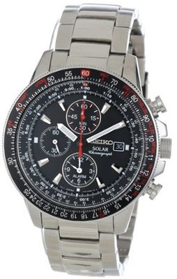 Seiko SSC007 Stainless Steel and Black Dial