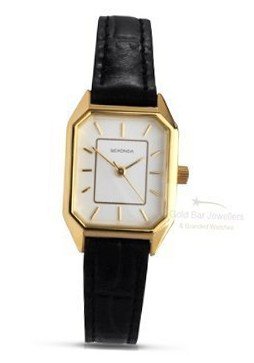 Ladies Black Leather Sekonda 4157