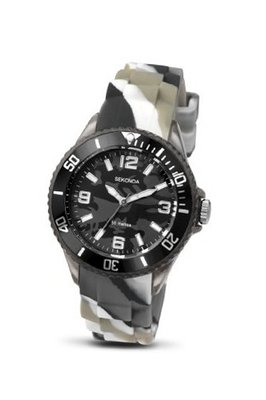 Sekonda Children's Quartz with Black Dial Analogue Display and Black Silicone Strap 3392.27