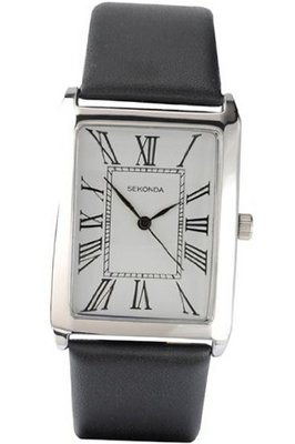 Sekonda Gents Black Leather Strap 3025
