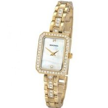 Sekonda Ladies Gold Tone Bracelet Strap - Mother Of Pearl Dial - Stone Set 4686
