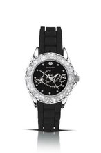 Sekonda Ladies Quartz with Black Dial Analogue Display and Black Silicone Strap 4610.27