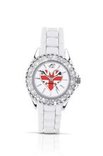 Sekonda Ladies Quartz with Union Jack Heart Dial Analogue Display and White Silicone Strap 4609.27