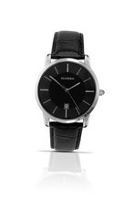 Sekonda Quartz with Black Dial Analogue Display and Black Leather Strap 3346.27