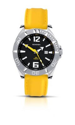 Sekonda Quartz with Black Dial Analogue Display and Yellow PU Strap 3328.27