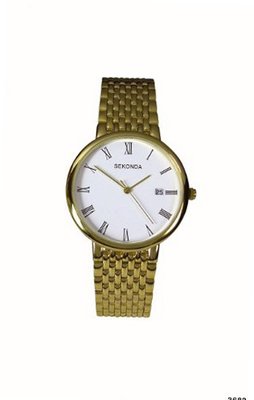 Sekonda Quartz with White Dial Analogue Display and Gold Bracelet 3683.27