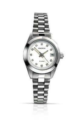 Sekonda Quartz with White Dial Analogue Display and Silver Bracelet 4020.27