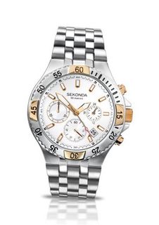 Sekonda Quartz with White Dial Chronograph Display and Silver Stainless Steel Bracelet 3430.71