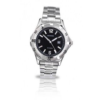 Sekonda stainless steel black dial 3329