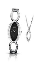 Seksy by Sekonda Quartz with Black Dial Analogue Display and Silver Stainless Steel Bracelet 4666G.37