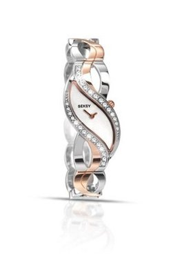 Seksy by Sekonda Quartz with White Dial Analogue Display and Two Tone Stainless Steel Bracelet 4651.37