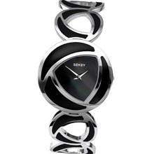 Ladies Black Stainless Steel Enamel Bracelet