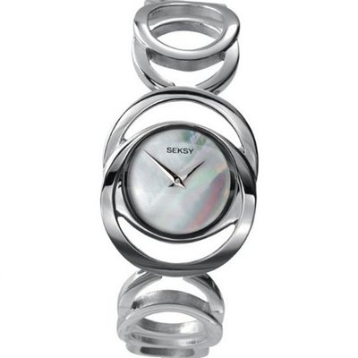 Seksy 4417 Ladies MOP Dail SS Rings Bracelet