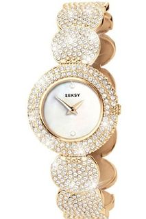 Seksy Wrist Wear by Sekonda Quartz with Mother of Pearl Dial Analogue Display and Gold Coloured Bracelet 4857W.37