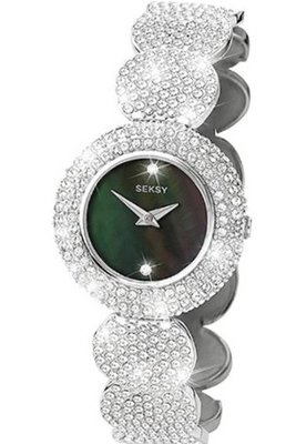 Seksy Wrist Wear by Sekonda Quartz with Mother of Pearl Dial Analogue Display and Silver Coloured Bracelet 4895.37