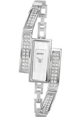 Seksy Wrist Wear by Sekonda Quartz with Silver Dial Analogue Display and Silver Stainless Steel Bracelet 4884.37