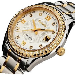 Semdu SD7001G Gold Plating and Stainless Steel Two-Tone White Dial