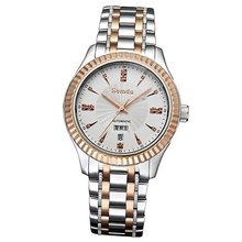 Semdu SD7011G Rose Gold Plating and Stainless Steel Two-Tone Black Dial