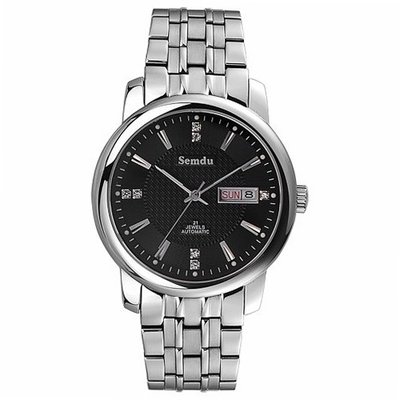 Semdu SD7017G Stainless Steel Black Dial Automatic