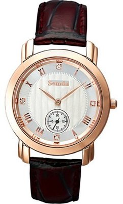 Semdu SD9003G Rose Gold and Brown Leather White Dial