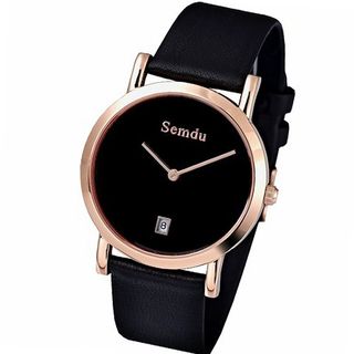 Semdu SD9005G Rose Gold and Brown Leather Black Dial
