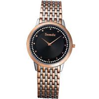 Semdu SD9014G Rose Gold Stainless Steel Black Dial