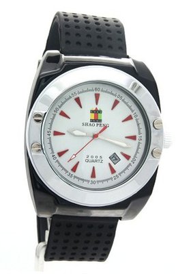 SHAO PENG Buckle Date Black Rubber Band Water Resistant Analogue Quartz es