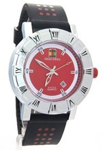 SHAO PENG Date Black Rubber band Water Resistant Red Polka Dot Analog Quartz es