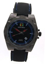 SHAO PENG Date Stationary Bezel Stainless Steel Black Rubber Band Analogue Quartz es