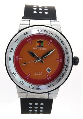 SHAO PENG Date Tachymeter Bezel White Polka Dot Rubber band Analogue Quartz es