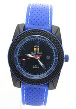 SHAO PENG Fashion Date Blue Rubber Strap Buckle Water Resistant Analogue Quartz es