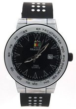 SHAO PENG Fashion Date Waterproof Black Rubber Strap Stainless Steel Analog Quartz es