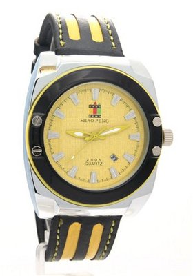 SHAO PENG Genuine Leather Strap Stainless Steel Waterproof Date Buckle Analogue Quartz es