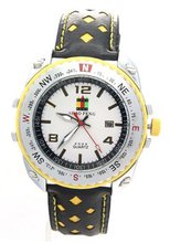 SHAO PENG Genuine Leather Strap Waterproof Compass Bezel Date Analogue Quartz es