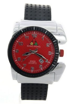 SHAO PENG Hot Sale Buckle Black Rubber Band Water Resistant Date Analogue Quartz Wristes