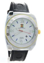 SHAO PENG Silver White Dial Genuine Leather Strap Waterproof Date Buckle Analog Quartz es