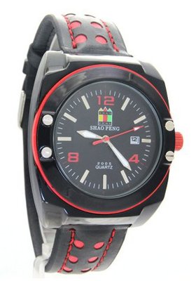 uShao Peng SHAO PENG Multicolour Genuine Leather Strap Stainless Steel Date Buckle Analog Quartz es 