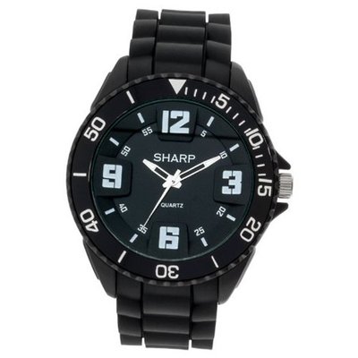Sharp Black Round Analog with PU Strap SHP8903