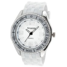 Sharp Bold White Silicone Style with White Polyurethane Strap