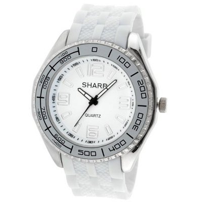 Sharp Bold White Silicone Style with White Polyurethane Strap