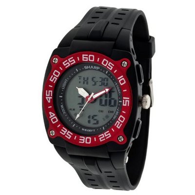 Sharp Sport Digital and Analog Alarm Clock - Stop Day Date SHP8919