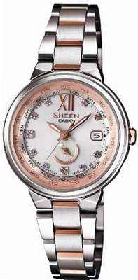 Casio SHEEN Voyage Series - MADE WITH SWAROVSKI ELEMENTS - Solar Analog Lady's SHW-1507BSG-7AJF (Japan Import)