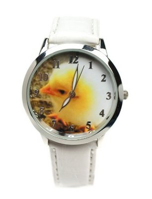 Baby Chick white Leather Wrist 6 1/2" to 7 3/4"