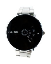 Black and Steel Sleek Wrist 7 3/4"