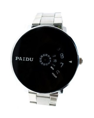 Black and Steel Sleek Wrist 7 3/4"