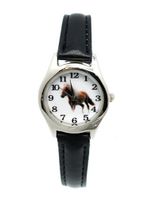 Black Leather Horse Wrist for children and adults 5 5/8" to 7 1/4"
