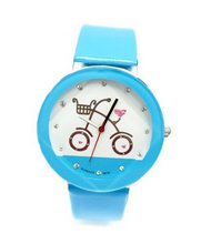 Sky Blue with pink glitter hearts and Rhinestones Bike 7" to 8 3/8"